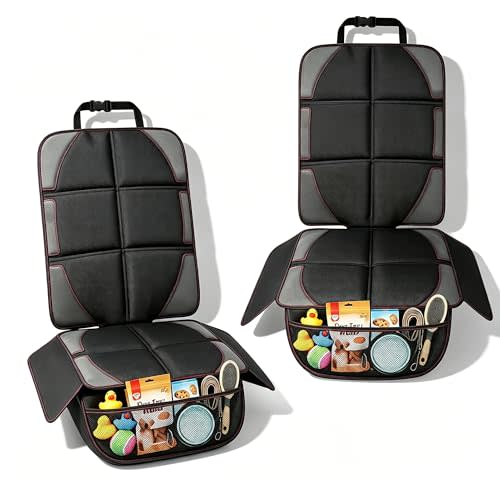 Extra-large Car Seat Protector for Child Car Seat Protector Under Baby Car Seat,Car seat Protector Car Seat Waterproof Cover Universal Durable for Dog Vehicles,Thick Pad,Anti Slip Backing (2 PCS)