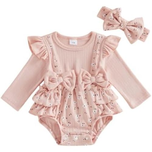 Baby Girl Floral Romper Dress Newborn 0 3 6 12 18 Months Clothes Outfit