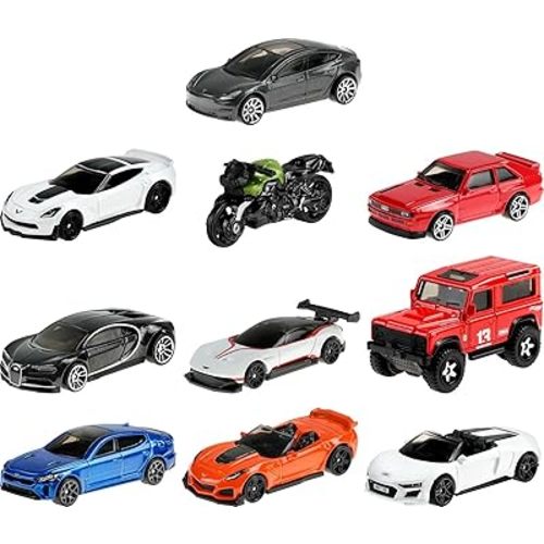 Hot Wheels Toy Cars & Trucks 10-Pack, Set of 10 1:64 Scale Factory Fresh Vehicles for Collectors & Kids