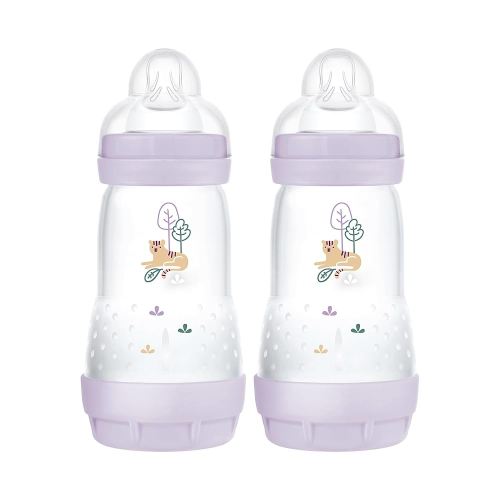 MAM Easy Start Anti-Colic Baby Bottle 9 oz, Medium Flow, Breastfeeding-Like Silicone Nipple Bottle, Reduces Colic, Gas, & Reflux, Easy-to-Clean, BPA-Free, Vented Baby Bottles for Newborns, 2+ Months