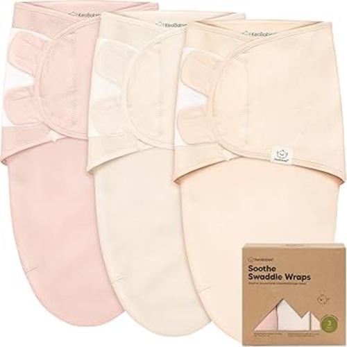 KeaBabies 3-Pack Organic Baby Swaddle Sleep Sacks - Swaddles for Newborns, Infant 0-3 Months, Baby Girls, Boys, Soft & Snug Newborn Sleep Sack, Nursery Swaddling Blankets (Angelic)
