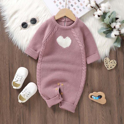 Baby Heart Knit Romper