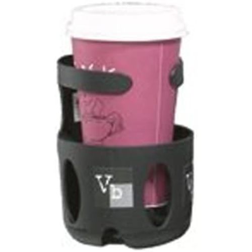 Valco Baby Universal Cup Holder – Fits Strollers, Walkers, Wheelchairs, Golf Carts, Motorcycles – Secure Drink Attachment, Adjustable for Most Container Sizes, Black