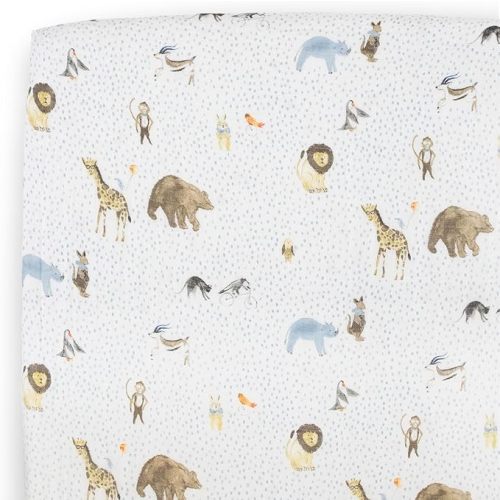 Little Unicorn Premium Crib Sheet | Breathable & Super-Soft Muslin Fabric (Party Animals)