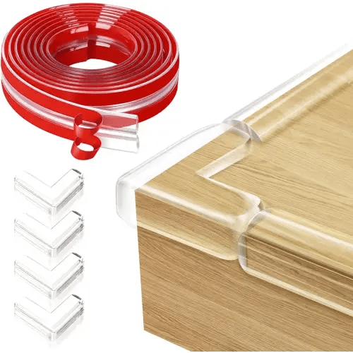 Edge Protector for Baby Proofing Corner Protectors Guards Silicone Furniture Corners and Edges Safety Bumpers, 13ft x 1.2in Edge Cushion with 4 Corners, Clear