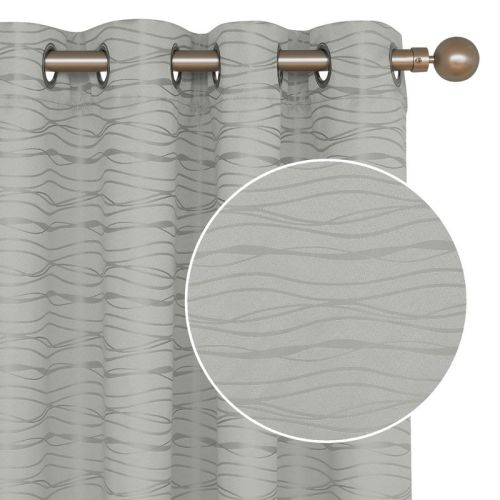 Deconovo Wave Pattern Blackout Grommet Curtains, 2 Panels