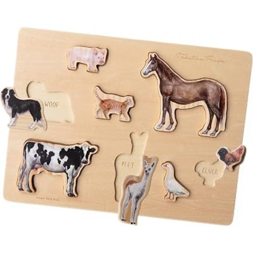 Farm Animals Chunky Wooden Puzzle: A Tabitha Paige Wooden Puzzle for Toddlers 1-3