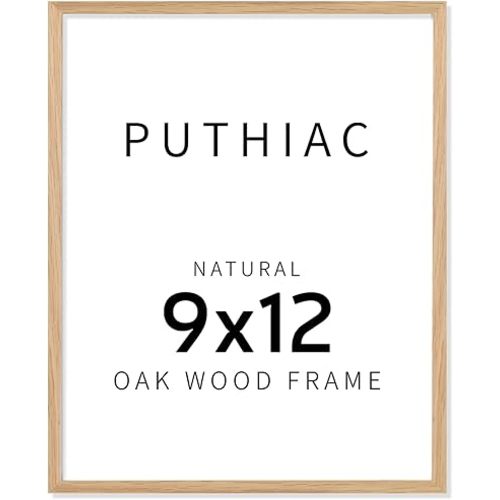 9x12 Oak Wood Picture Frams - Minimalist 9x12 Oak Wood Frames, 9"x12" Picture Frame Wood, Natural Solid Wooden Picture Frames for Wall Art Photo and Prints(1 Pack, Beige)