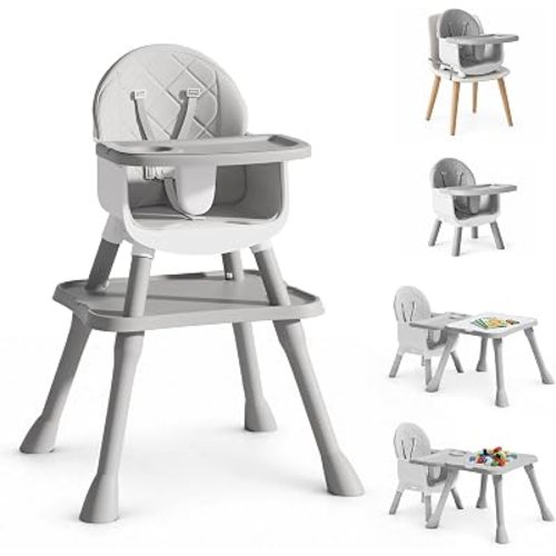 6-in-1 Convertible Baby Highchair for Babies and Toddlers, Booster Seat