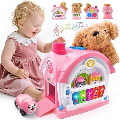 Toys for 1+ Year Old Girls – 9-in-1 Montessori Musical Toddler Activity House with Lights, Sounds, Bilingual Learning, Ideal 1st Birthday Xmas Gifts for Girls Ages 1 2 3