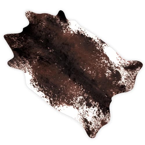 MACEVIA Faux Cowhide Rug Cute Cow Print Rugs Animal Area Carpet Western Decor for Living Room Bedroom Non-Slip 43.3" L x 29.5" W(3.6ft x 2.4ft)