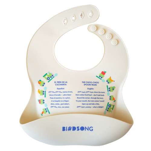 El Tren de la Cucharita | Bilingual Baby Bib – Birdsong Toys