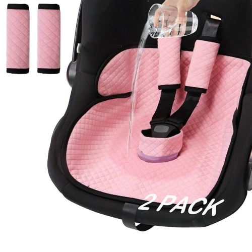 2 Pack Baby Potty Training Car Seat Protector, Waterproof Car Seat Liner for Potty Training Toilet, Baby Infant Toddler Piddle Pad Fits for Carseat, Stroller, Highchair - 2 Pack, Pink