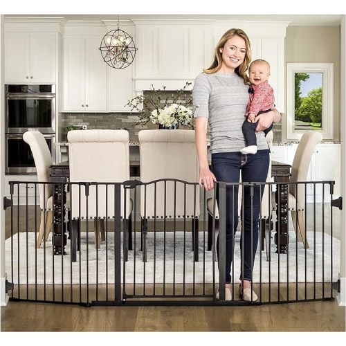 Regalo Safety 192" Super Wide Baby Gate & Play Yard, 2-in-1 Convertible Extra Wide Safety Barrier, Hardware Mounted for Toddlers & Pets, Tested & Safe for 30 Years, American Designed, American Owned