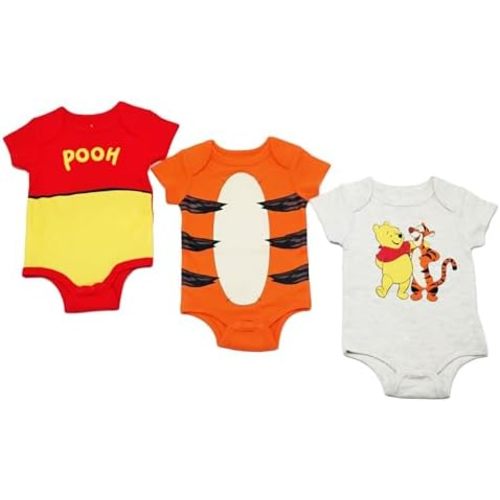 Magic Threadz Disney Clothes Baby Boys 3-Pack Bodysuits – Mickey, Toy Story, Pooh, Avengers, Pixar Newborn Outfit Set (0M-9M)