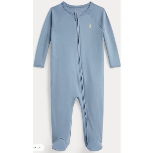 Ralph Lauren Cotton Interlock Footed Coverall