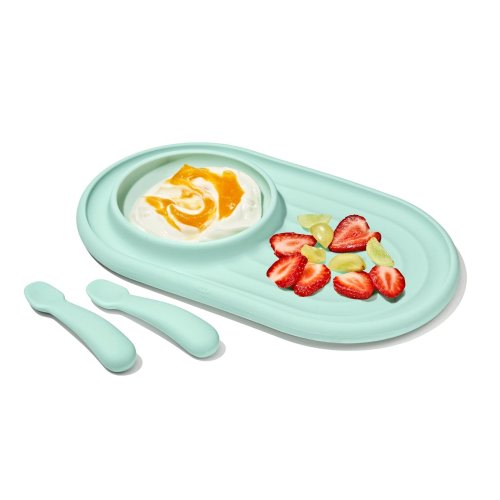 Textured Suction Plate & Spoons Set – 3-Piece
