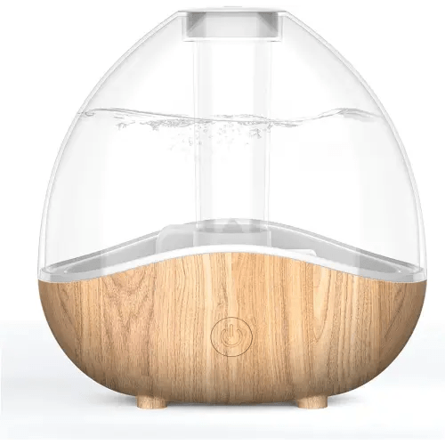 Ultrasonic Cool Mist Humidifier, Quiet Air Humidifiers for Bedroom, Desk Humidifiers Essential Oil Diffuser with Removable 1.5L Water Tank for Baby Nursery and Plants, Up To 24 Hours - Woodgrain