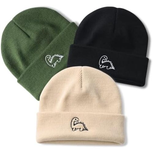 Baby Winter Beanie Hat,Kids Cute Dinosaur Soft Knit Beanie for Little Boy Girl Warm Winter Hat Caps