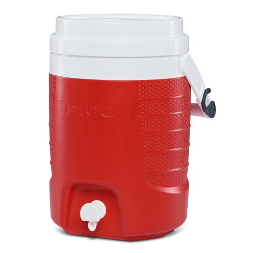 Igloo 2 Gallon Sports Plastic Beverage Jug with Hooks, Red