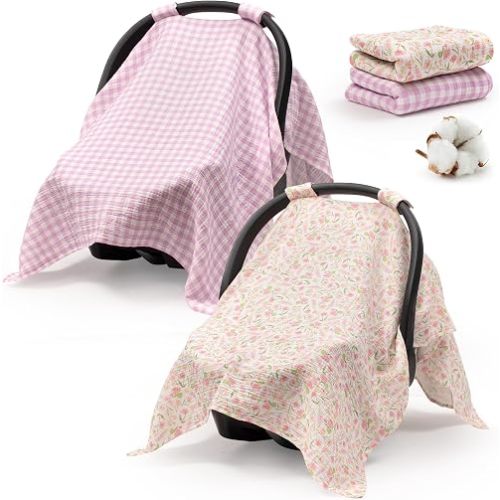 Muslin Car Seat Cover Baby, Universal Carseat Covers Baby Girl Boy