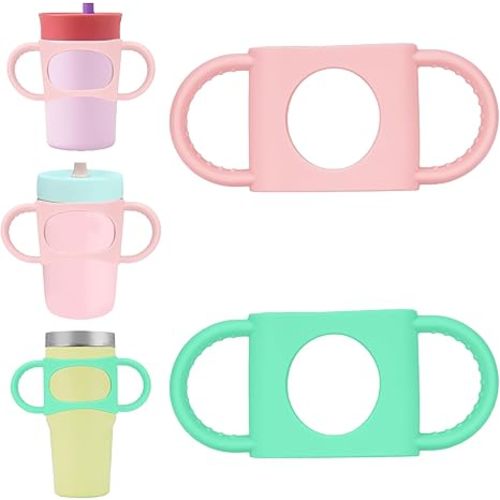 NiHome 2PCS Silicone Dual-Handle Tumbler Grip Compatible with 14oz Stanley Tumblers, Accessories Handle Fit for 12oz Zak Owala Cups, Tumbler Handles for Home Travel Outdoors Daily Use