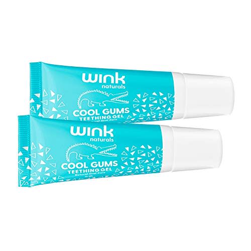 Wink Naturals Baby Teething Relief For Infants And Kids, Cooling, Soothing Natural Gel For Sore Gums And Other Teething Discomfort, May Be Used As A Toddler Training Toothpaste (Twin Pack, 15 ml Each)