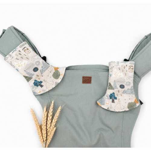 Adventure Drool Pads Happy Baby Carrier Teething Covers Strap Protectors Waterproof  Accessory Gray Mountain Map
