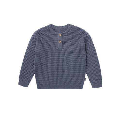 Modern Moments by Gerber Toddler Boy Waffle Henley Sweater Knit, 12 Months - 5T