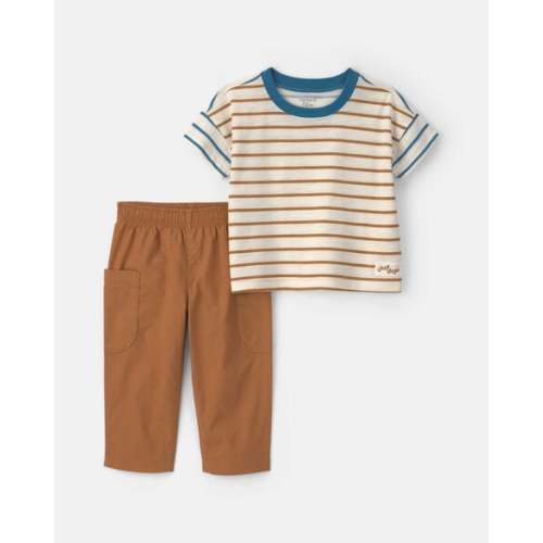 Baby Boy 2-Piece Striped Short-Sleeve Top & Pant Set | Carter's