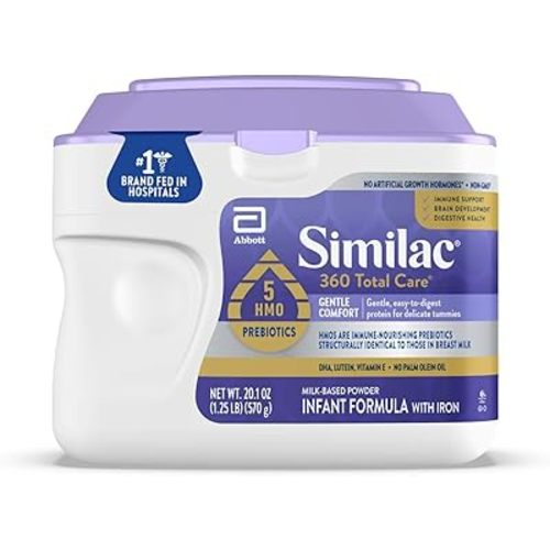 Similac 360 Total Care Gentle Comfort Baby Formula, Easy-to-Digest Formula, Has 5 HMO Prebiotics, Powder Infant Formula, 20.1-oz Tub