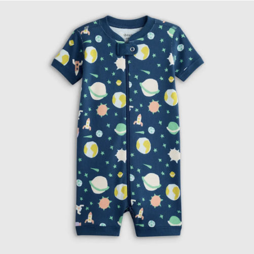 100% Organic Cotton Shortie Onesie Pajama in Planets