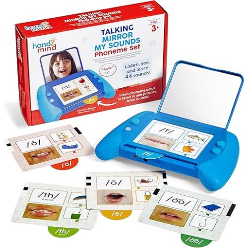 hand2mind Talking Mirror My Sounds Phoneme Set, Phonemic Awareness, Speech Therapy Materials, Phonics Manipulatives, Toddler Talking Flash Cards, Letter Sounds, Preschool Learning Activities