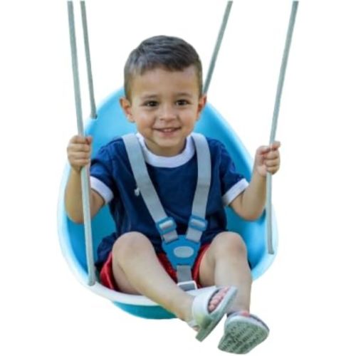 Swurfer Coconut Toddler Swing – Comfy Baby Swing Outdoor, 3- Point Adjustable Safety Harness, Secure, Safe Quick Click Locking System, Blister-Free Rope, Easy Installation, Ages 6-36 Months