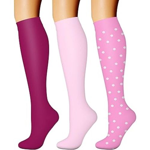 CHARMKING Compression Socks for Women & Men Circulation (3 Pairs) 15-20 mmHg is Best Support for Athletic Running Cycling