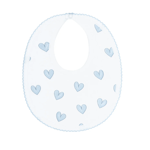 Blue Heart Print Bib