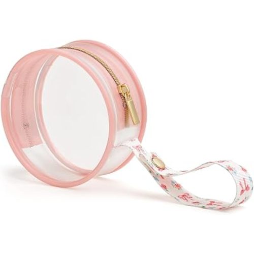 Itzy Ritzy Clear Pacifier Case with Clip Strap, Holds 2 Pacifiers (Bows)