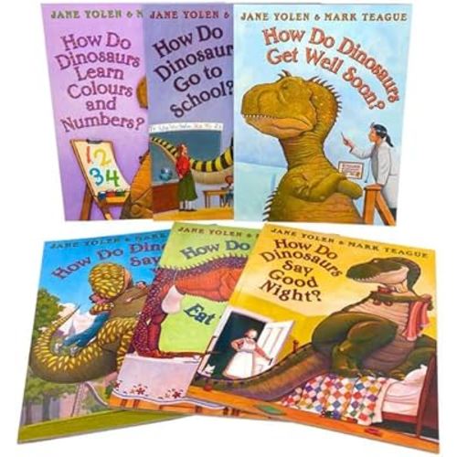How Do Dinosaurs Collection. 6 Books (How do Dinosaurs say Good Night, Eat Their Food, Learn Colours and Numbers, Get Well Soon, Go To School, Say I Love You). RRP £36.94.