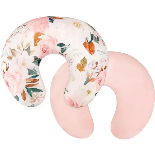DILIMI Nursing Pillow Cover, Soft Stretchy Nursing Covers for Breastfeeding Pillows, 1 Pack Reversible Removable Slipcover for Baby Boy and Girls, Floral