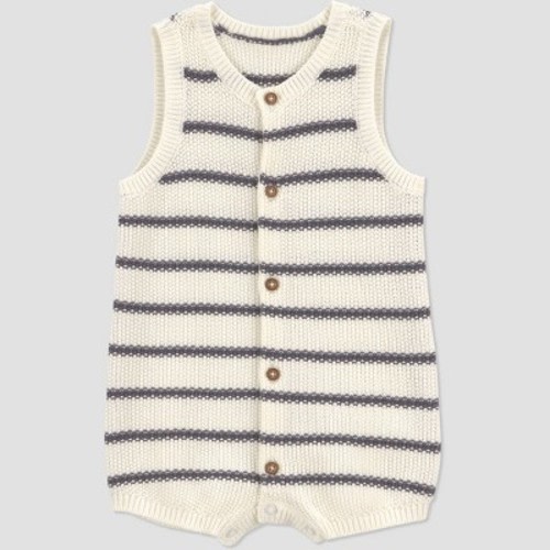Carter's Just One You® Baby Striped Sweater Romper - Ivory 6M