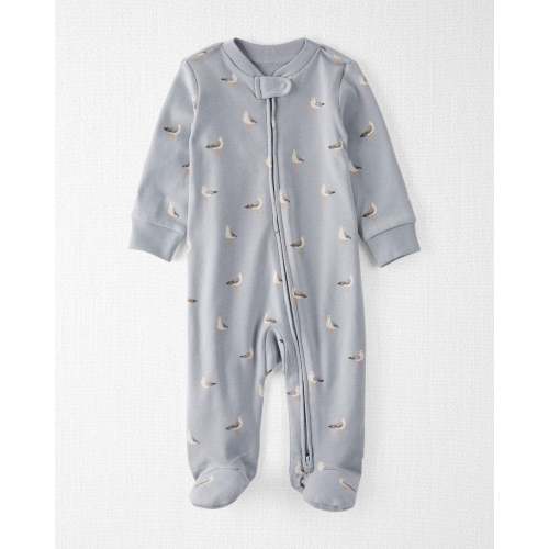 Baby Organic Cotton Sleep & Play Pajamas, Seagulls, 3M