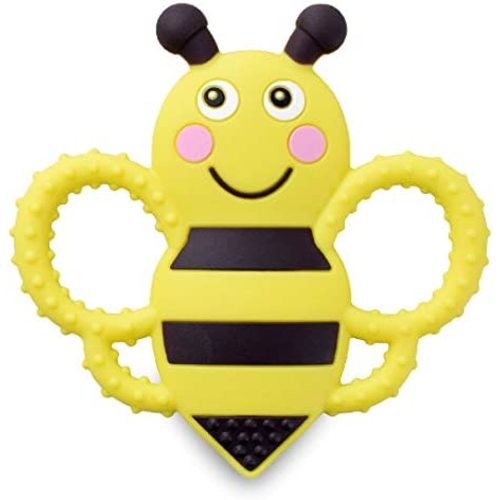 sweetbee Buzzy Bee Teether Toy, Multi-Textured, Soft & Soothing, Easy to Hold (BPA Free, Freezer & Dishwasher Safe)
