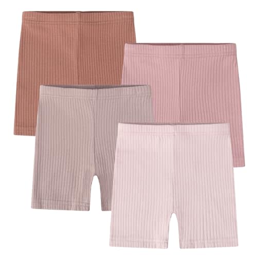 Bafeicao Toddler Organic Cotton Cartwheel Shorts Biker Tights Under Dress Girls Dance Bottom Solid Color 4 Pack