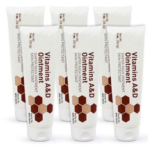MEDca Vitamin A & D Diaper Rash Ointment- Cream for Sensitive Baby Skin - Lanolin & Petrolatum Formula, Dry-Cracked Hands/Feet/Face Skin, Pack of 6
