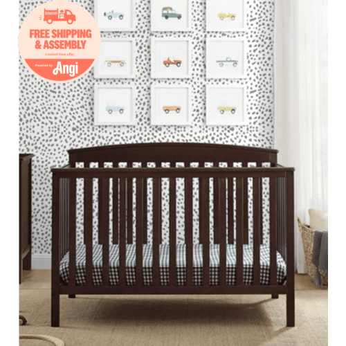 Delta Children Hanover 6-in-1 Convertible Baby Crib, Walnut Espresso
