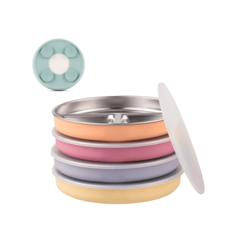 7.8" Stainless Steel Divided Plates with Suction Sleeve