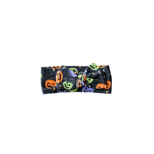 Halloween Bamboo Waffle Knit Large Bow Headwrap | Candy Crawl
