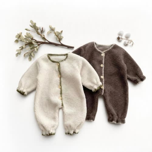 Velvet Baby Romper Set, Fleece Newborn Jumpsuit with Hat, Cozy Winter Infant Outfit, Baby Shower Gift, Toddler Warm Clothes