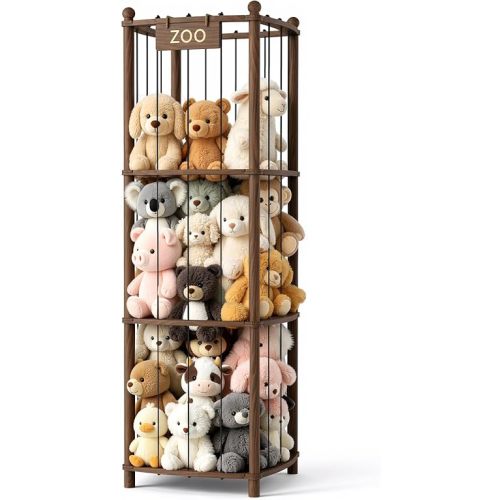 Stuffed Animal Storage & Organizer, Carbon Brown Toy Organizer