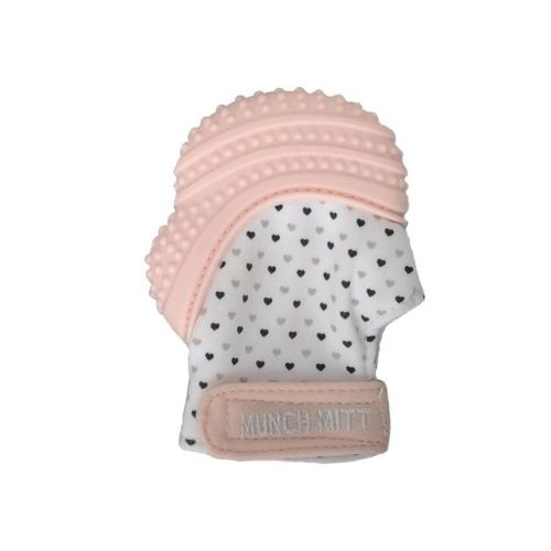 Malarkey Kids Munch Mitt Teether - Pastel Pink Hearts